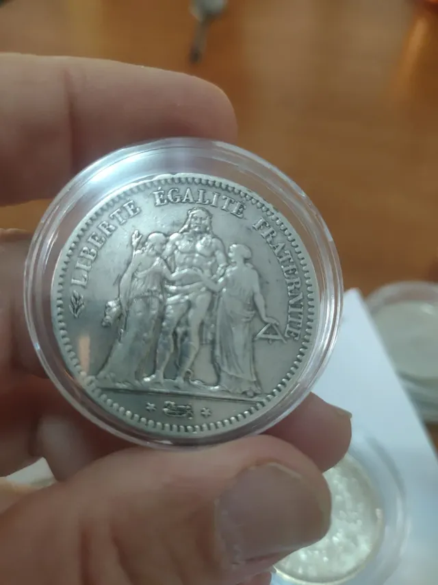 Moneda 5 Francos Hércules Plata 1849
