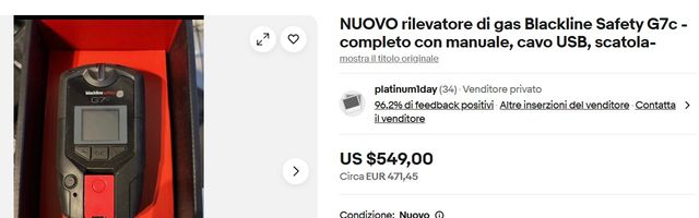 N°2 Rilevatori gas-uomo terra G7c Blacklinesafety