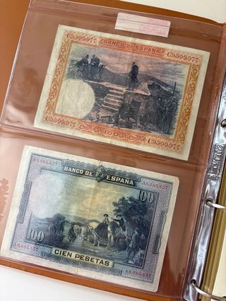 Billetes 100 Pesetas Banco de España 1925 y 1928