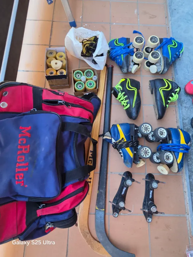 Pack Patines Hockey Talla 34-36 + Maleta plati2 pa