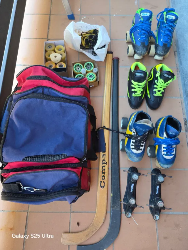 Pack Patines Hockey Talla 34-36 + Maleta plati2 pa