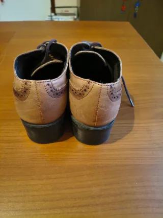 Scarpe donna Bata stringate pelle beige/marrone 37