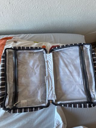 Neceser impermeable rayas blanco y negro