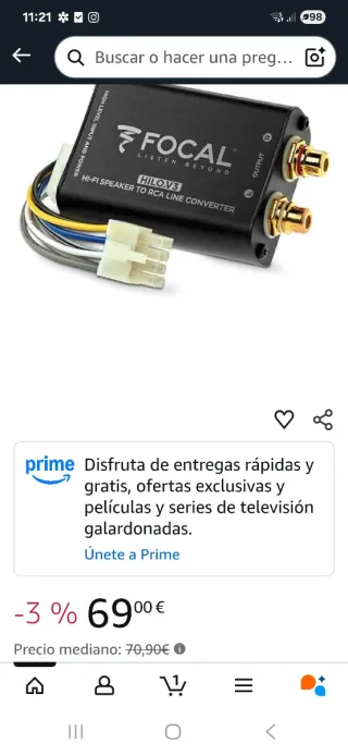 Focal Hilo.V3 Convertidor Altavoz a RCA