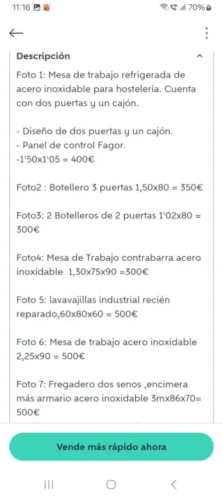 Hostelería Acero Inoxidable