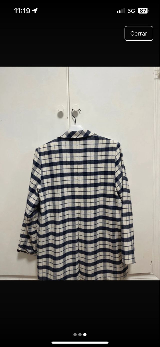 Chaqueta cuadros vintage azul y blanco