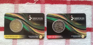 Pareja Coincards Bélgica 2 Euros Circuito Spa