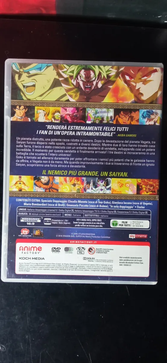 DVD Dragon Ball Super Broly - Film Italiano