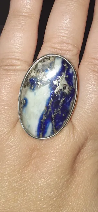 Anillo Plata Afganita Natural