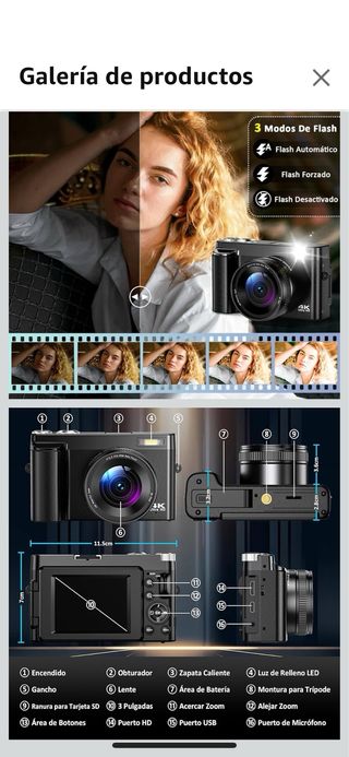 Cámara Digital 4K Ultra HD con WiFi