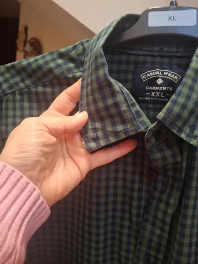 Camisa Casual Wear cuadros verde XXL