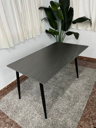 Mesa de comedor moderna cristal y metal NUEVO
