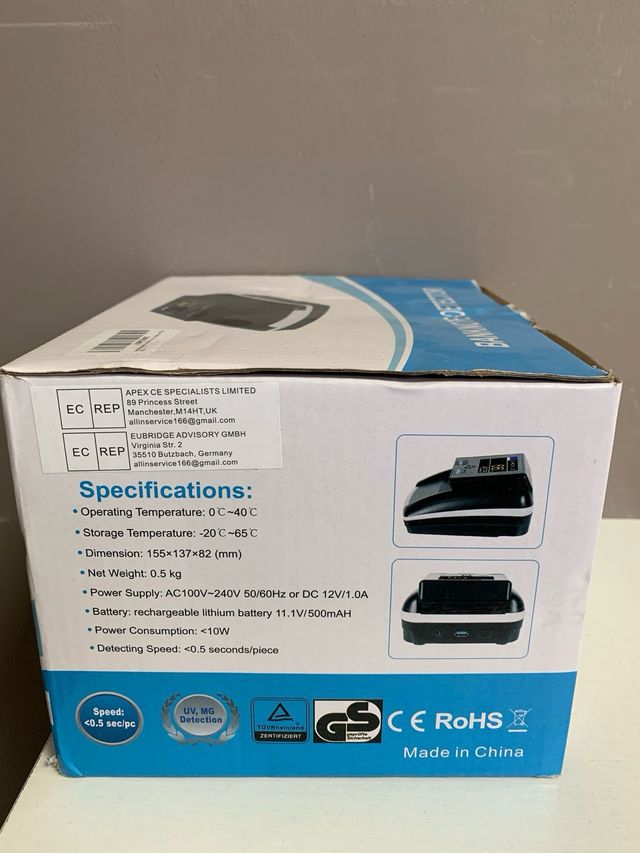 Detector Billetes Falsos Stanew UV MG IR