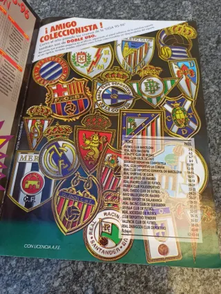 ÁLBUM CROMOS TEMPORADA 1995-1996.