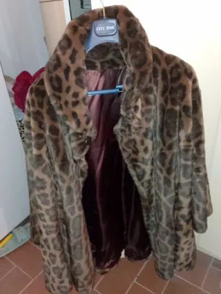 Pelliccia sintetica vintage leopardata