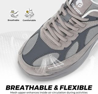 Zapatos Deportivos FitVille Mujer Gris/Blanco