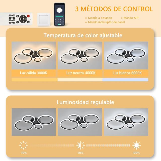 Lámpara Techo LED Inteligente 80cm