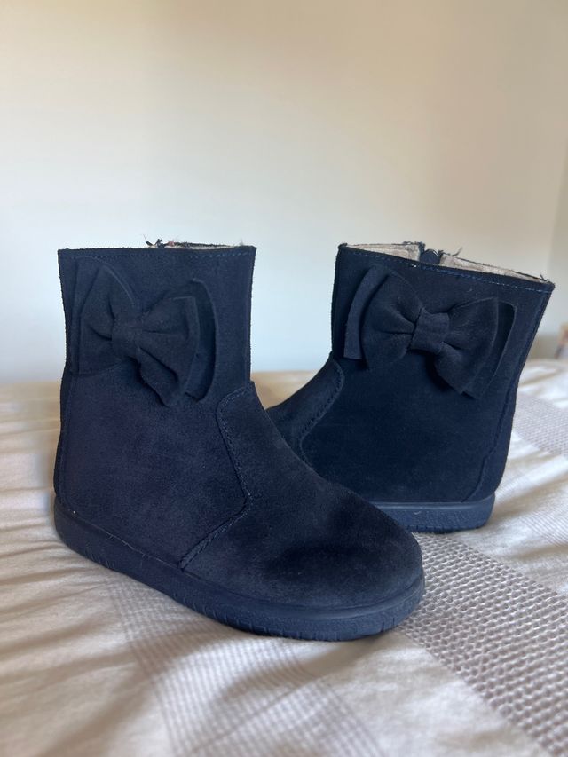 Botines Pisamonas Azul Niña Lazos Talla 25
