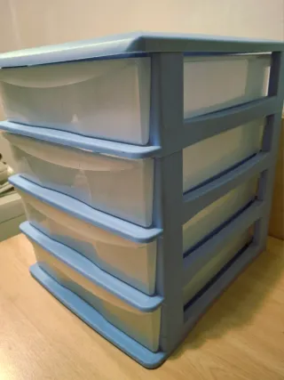 Cajonera de plástico azul