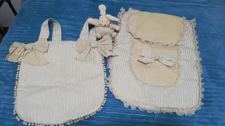 Colcha y bolso capazo con osito