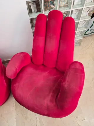 Sillones de comedor rojos modelo manos