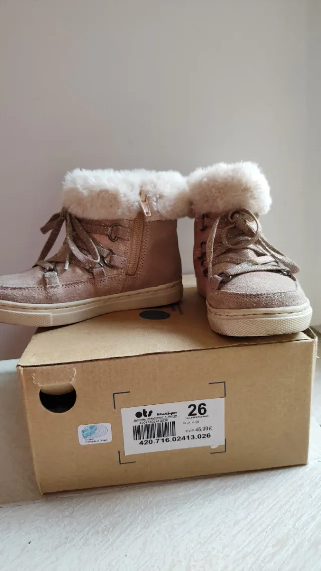 Botas invierno niña rosa talla 26