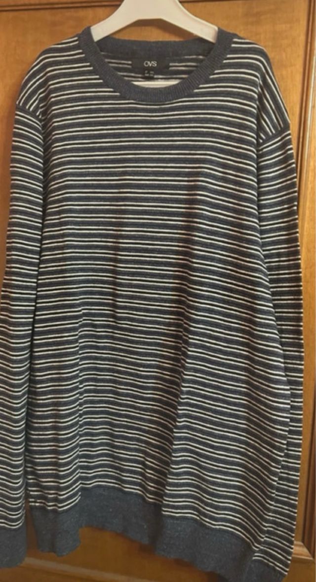 Maglione OVS righe grigio cotone XXL