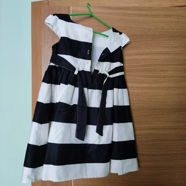 Vestido niña rayas blanco y negro