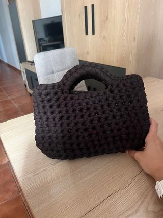 Bolso de crochet marrón
