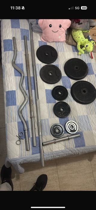 Barras y discos de pesas