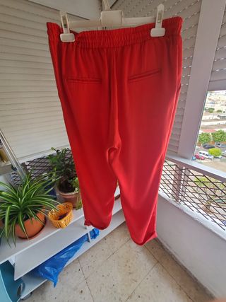 Pantalón fluido pinza rojo