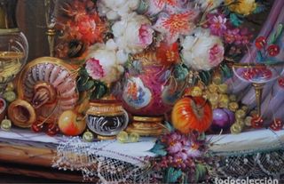 Óleo Roberto Míchel Naturaleza Muerta