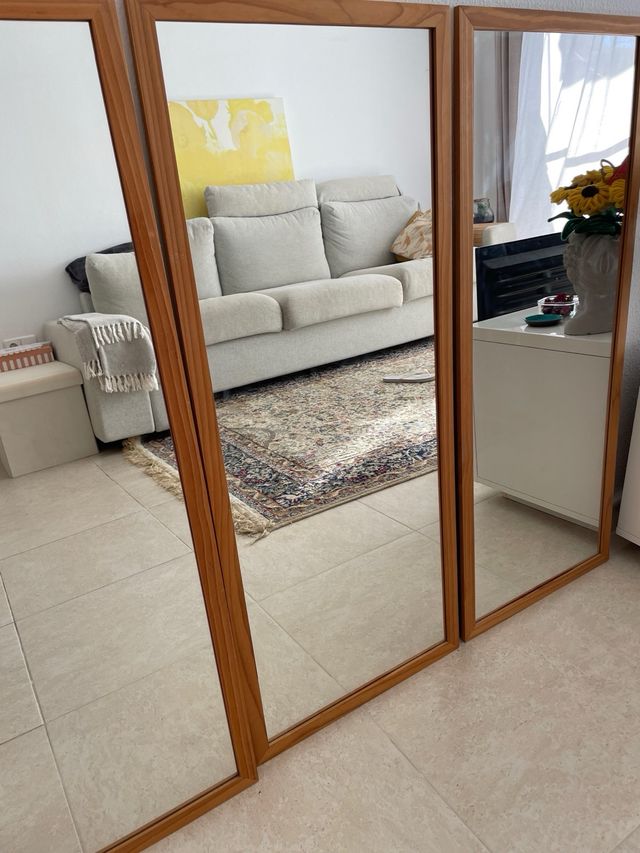 Espejos pared RAM Ikea Madera y Cristal 97x40cm