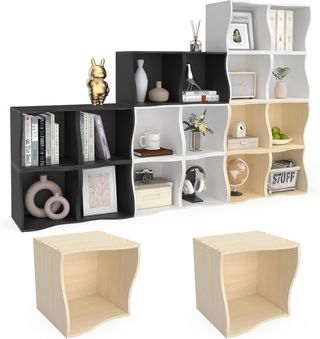 Estantería modular madera clara