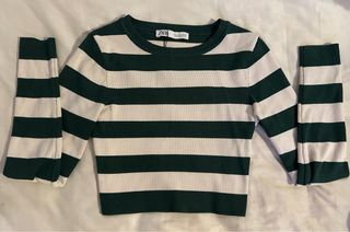 Jersey ZARA rayas verde y blanco Talla XS