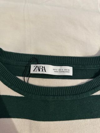 Jersey ZARA rayas verde y blanco Talla XS