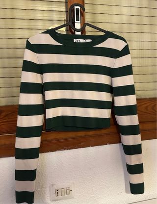 Jersey ZARA rayas verde y blanco Talla XS