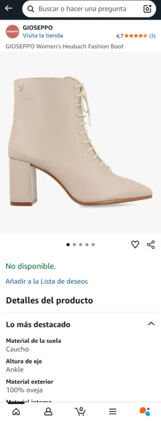 Botines Gioseppo Talla 37 Beige