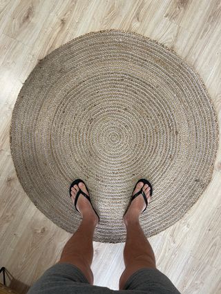 Alfombra redonda de yute natural