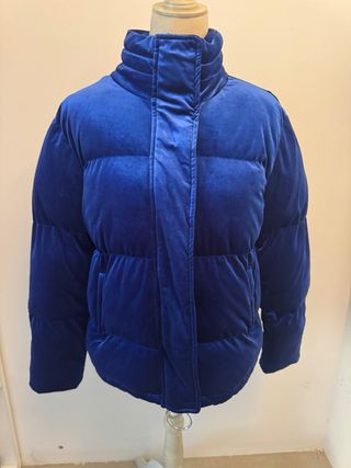 Piumino Mango Velvet Blu Elettrico