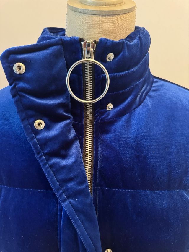 Piumino Mango Velvet Blu Elettrico