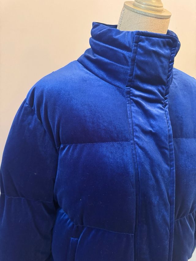 Piumino Mango Velvet Blu Elettrico