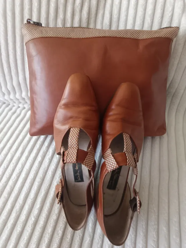 Cartera y zapatos piel talla 38