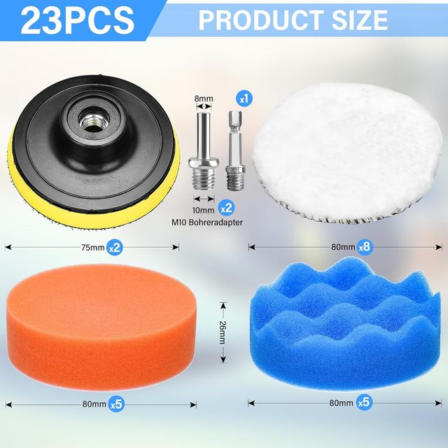 Kit Esponjas Pulir Coche 23 Piezas