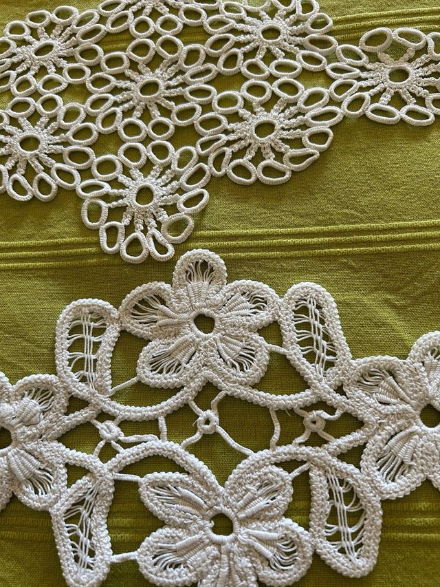 Conjunto Artesanías Encaje Blanco