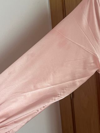 Vestido largo satén rosa