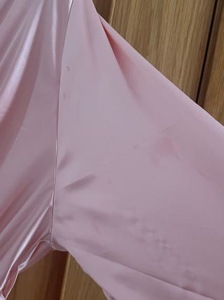 Vestido largo satén rosa