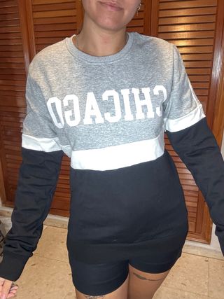 Sudadera Enos Jeans gris y negra Talla M