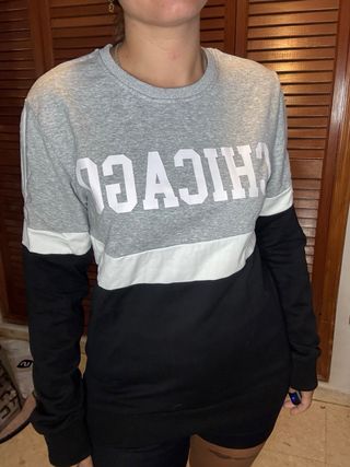 Sudadera Enos Jeans gris y negra Talla M