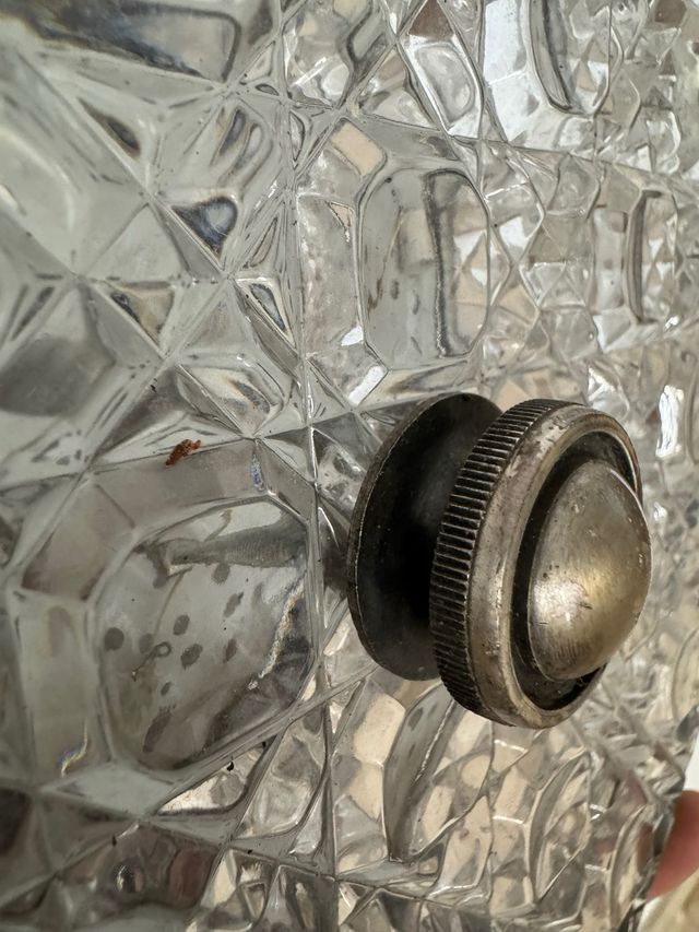 Lampada da soffitto in cristallo e metallo